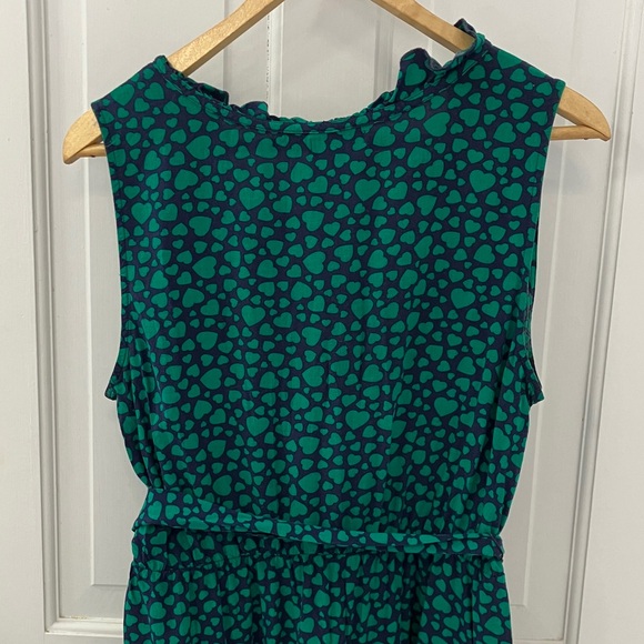 Old Navy green and Navy Heart Patterned Dress size L elastic waist fabric belt - Picture 8 of 15